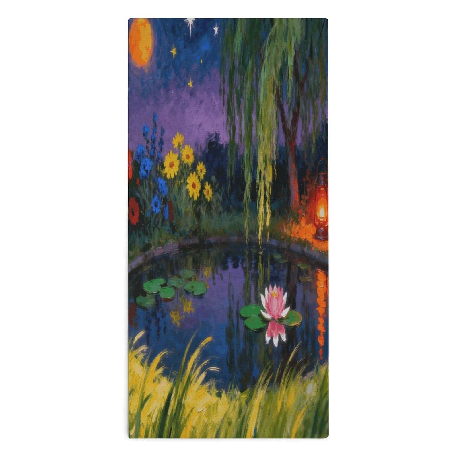 VstaDank Moonlit Pond Towel Quick Dry Absorbent Towels for Beach Thin Soft Lightweight Travel Bath Towel Sand Free Super Microfiber Face Towels for Sport Bath Adults