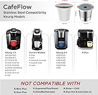 Vista 2 de Reusable k Cup Coffee Filters,Universal stainless steel Refillable k Cups Filter Use for K 2.0 and 1.0 Coffee Makers-brewers (2packs+100 counts)