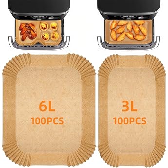 200 St ck Airfryer Backpapier f r Philips Dual Basket Airfryer 3000-serie 6L/3L 5000-Serie 6L/3L NA350/00 NA550/00 Rechteckiges Backpapier f r Hei luftfritteuse & ideales Airfryer Zubeh r