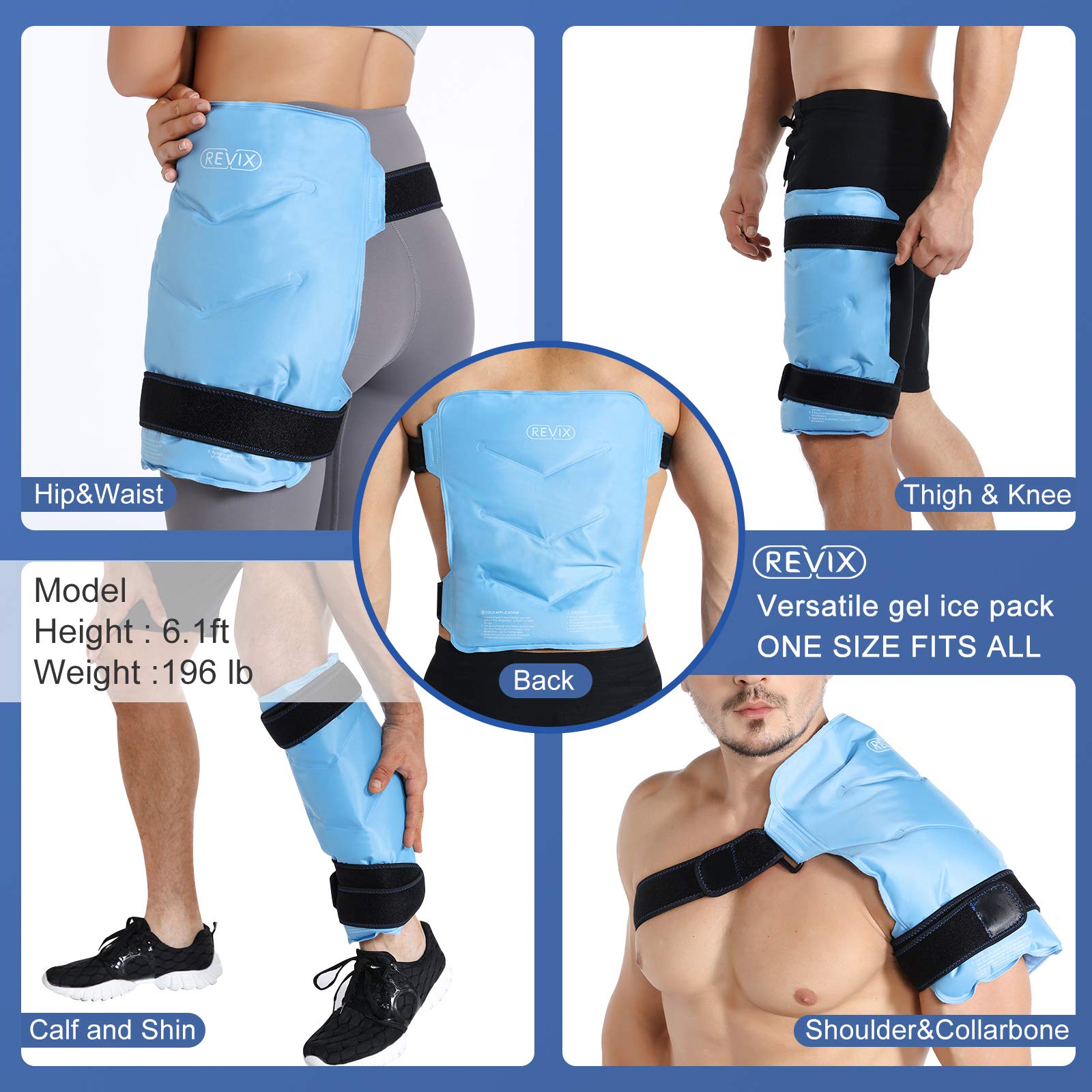 REVIX Hip Ice Pack Wrap for Bursitis Pain Relief Reusable Cold Pack for