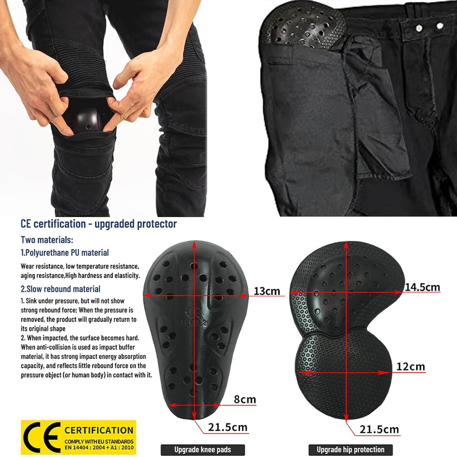 LOMENG Motorcycle Riding Pants Motorbike Motocross Cycling Jeans Safety CE Knee Hip Removable Armored All Seasons for Men - Image 3