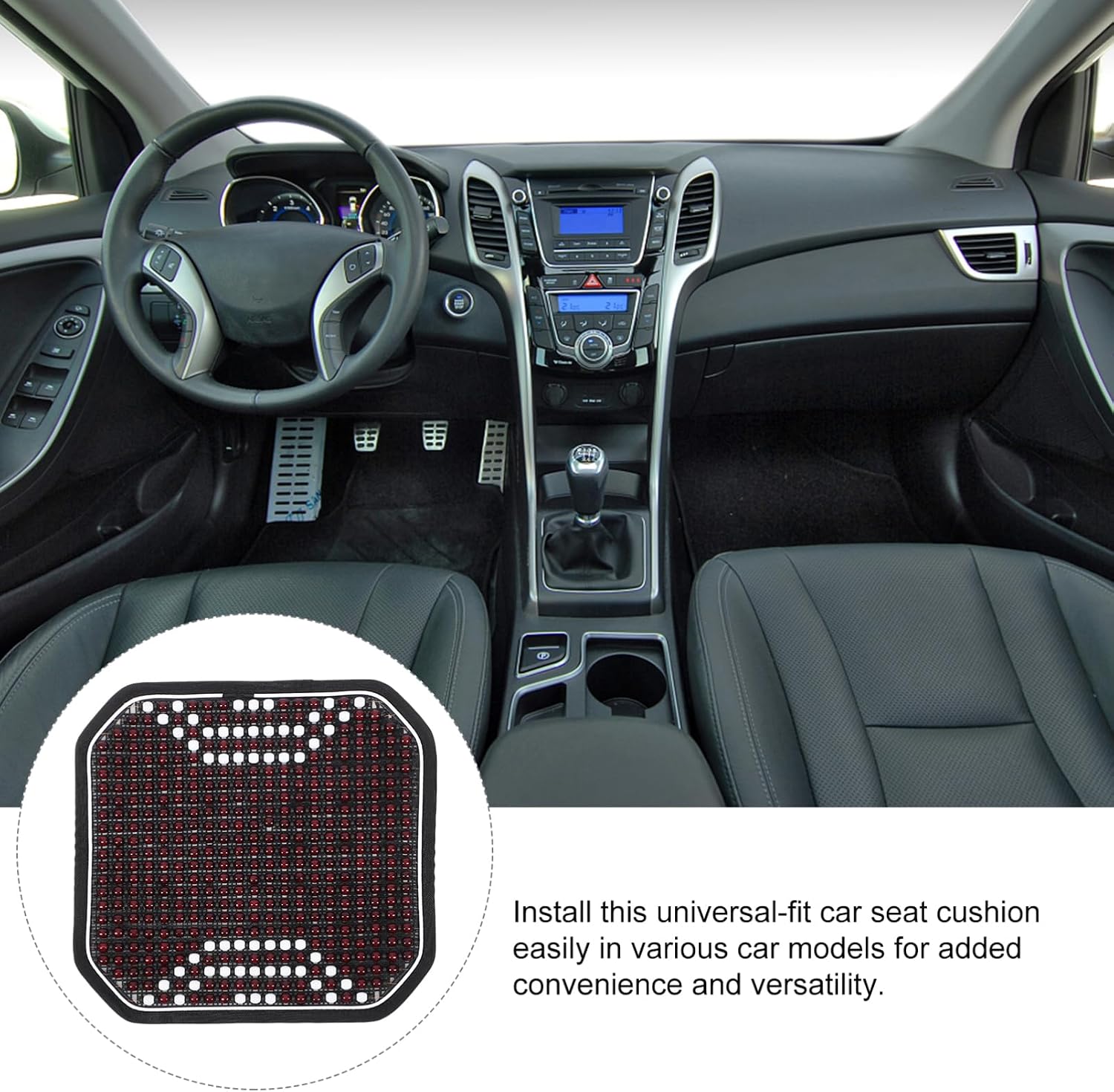 Cooling Beaded Car Seat Cushion Ventilated Seat Cover for Comfortable Driving Wooden Bead Design