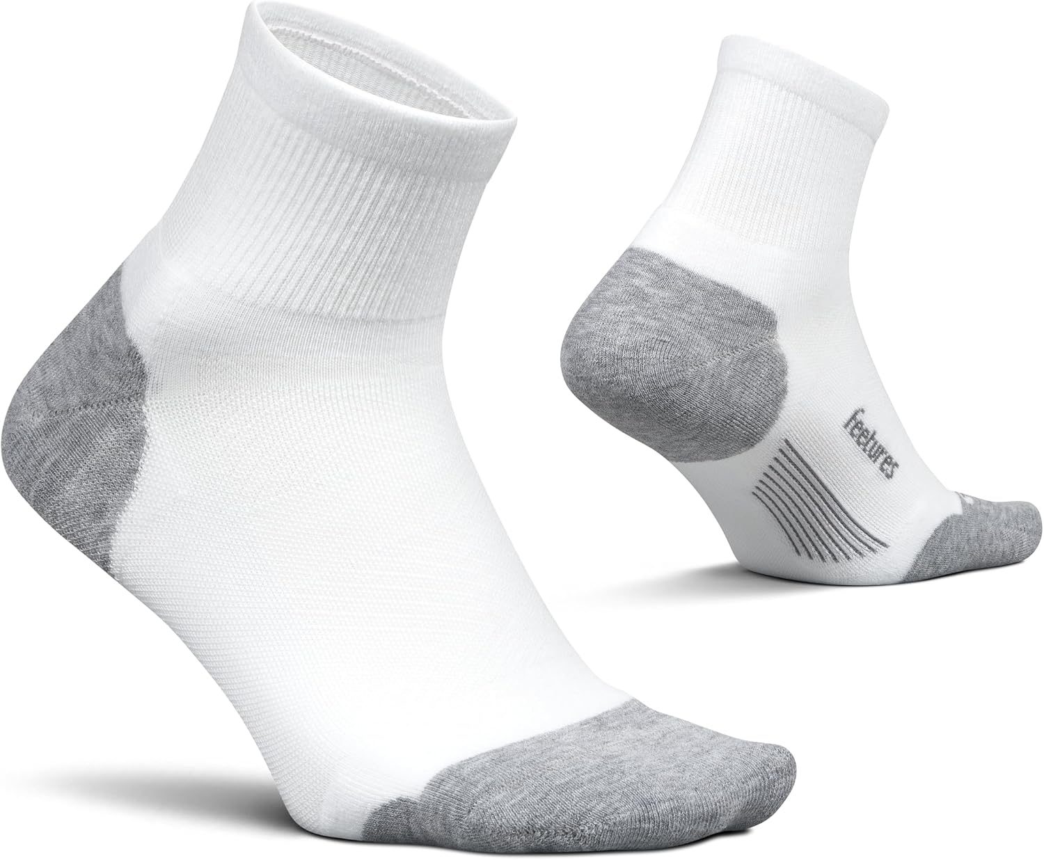 Feetures Elite Max Cushion Quarter Sock- Athletic Running Socks for Men & Women, Targeted Compression, Moisture Wicking