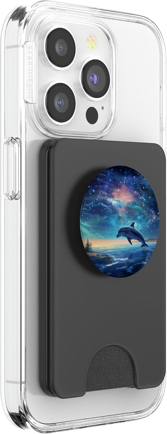 Galaxy Dolphin - Dolphins In Space PopSockets PopWallet for MagSafe