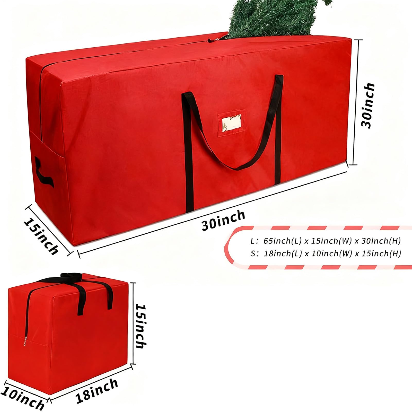 Sacchetti portaoggetti per albero di Natale, decorazione per le vacanze | organizzativa con cerniera, organizer per albero artificiale per casa, ufficio, dormitorio universitario, appartamento