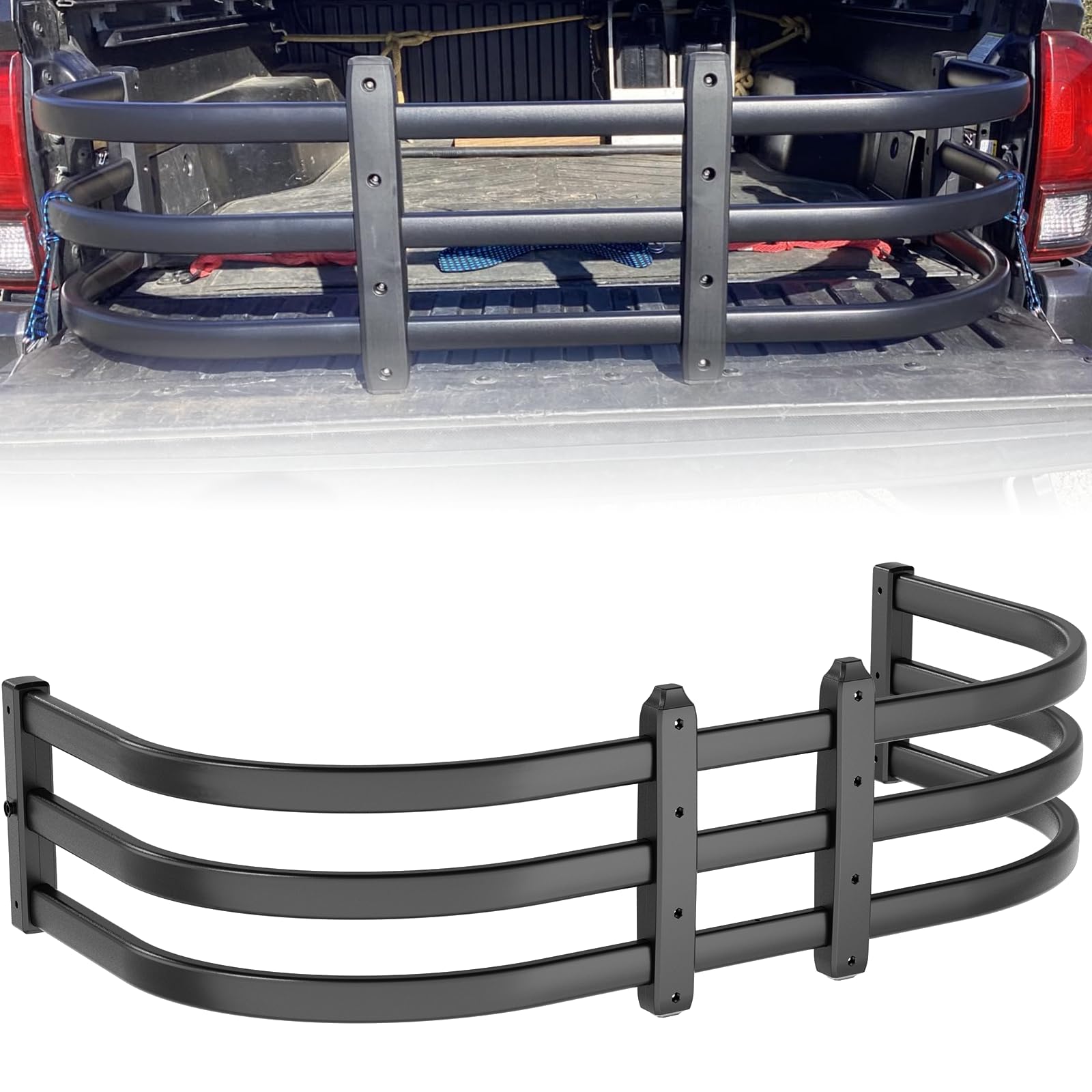 YZONA Truck Bed Extender, Aluminum Tailgate Extender, 55"-68" Adjustable Length, Drill Required, Fits for Tacoma, Gladiator, Frontier, Colorado/Canyon