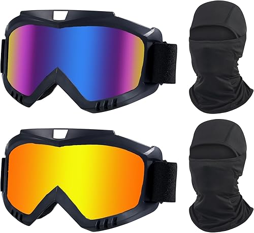 Gafas de motocross, paquete de 2 gafas de motocicleta, gafas de ATV, gafas de equitación, gafas de esquí, gafas a prueba de viento, gafas de casco
