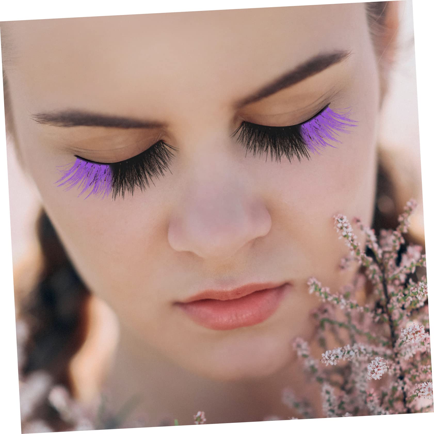 FRCOLOR Wimpern Violett 25 Paar Farbige Falsche Wimpern Halloween-wimpern Lange Flauschige Wimpern Farbige Wimpernverlängerung Wimpernverlängerungen Violett Nachahmung Von Verlängern Ende Des Auges
