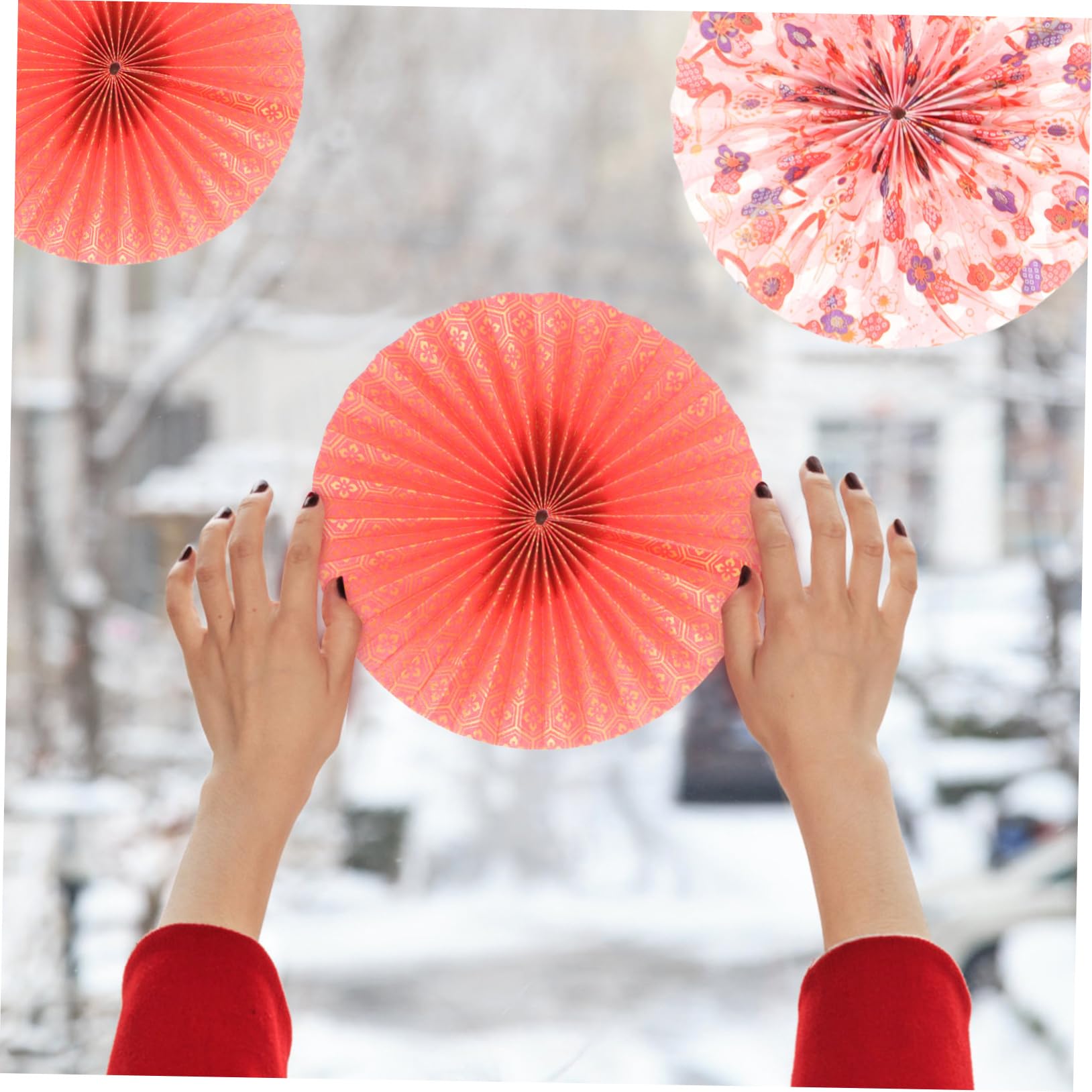 TOPBATHY 20 STK Fächerblume Aus Japanischem Papier Papierfans Für Die Neujahrsparty Pom-poms-Blumen Aus fächer Für Festivalparty Festliche fächer Freunde Zen
