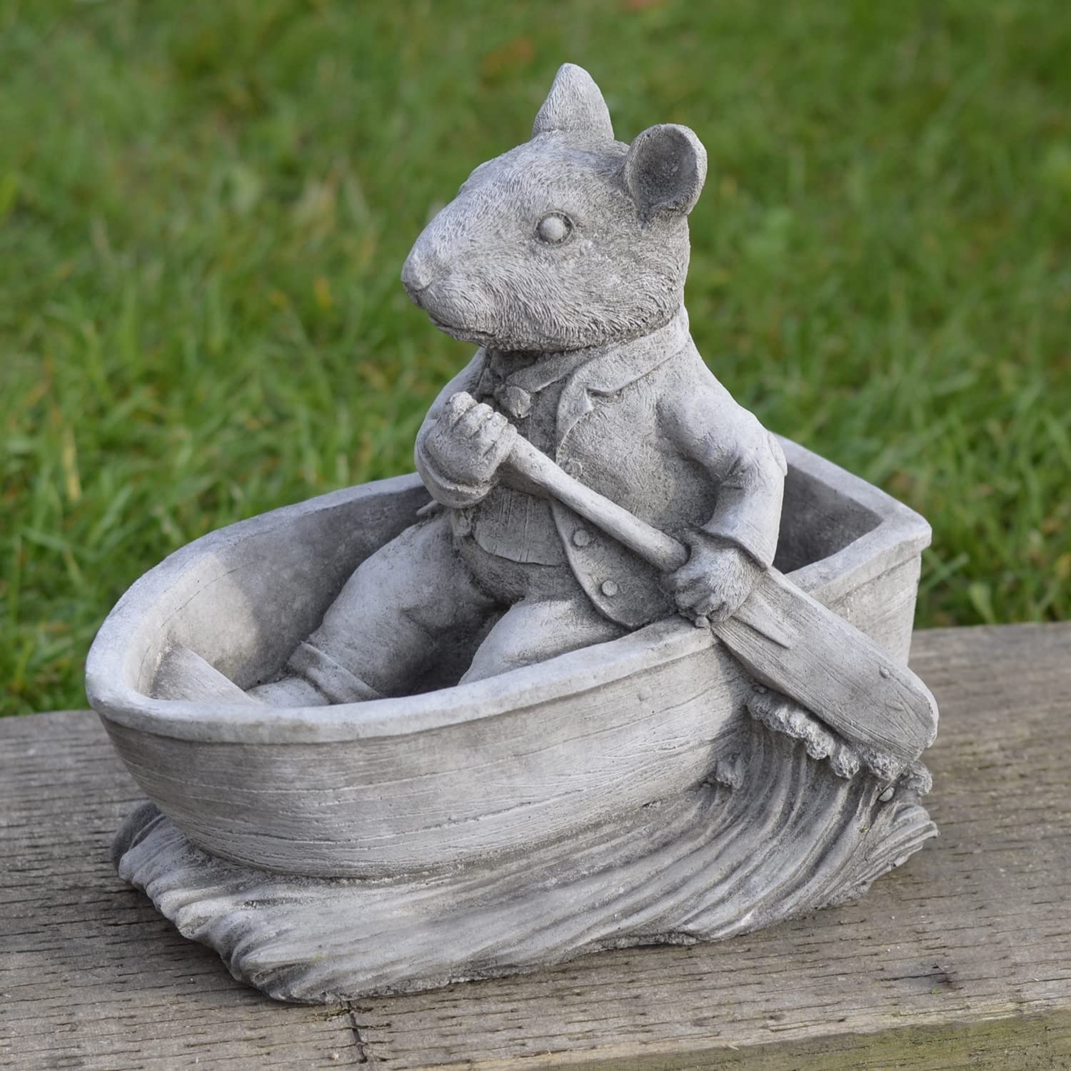 Garden Ornaments By Onefold Grey Onefold - Johnny Town-Mouse Beatrix Potter Garden Statue | Hand Cast Stone Garden Ornament | Home Decor | Gift Idea