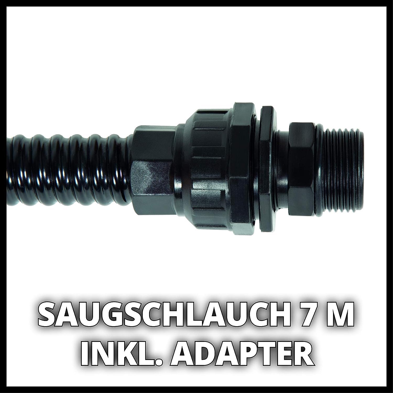 Einhell Tuyau d'aspiration 7 mètres PVC noir