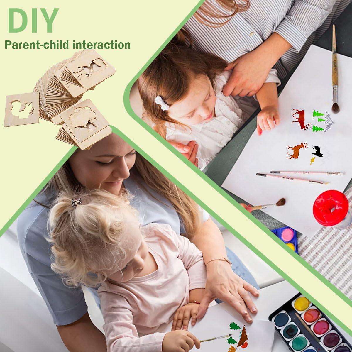 Wooden Stencils for Kids - 20 Piece Set -4