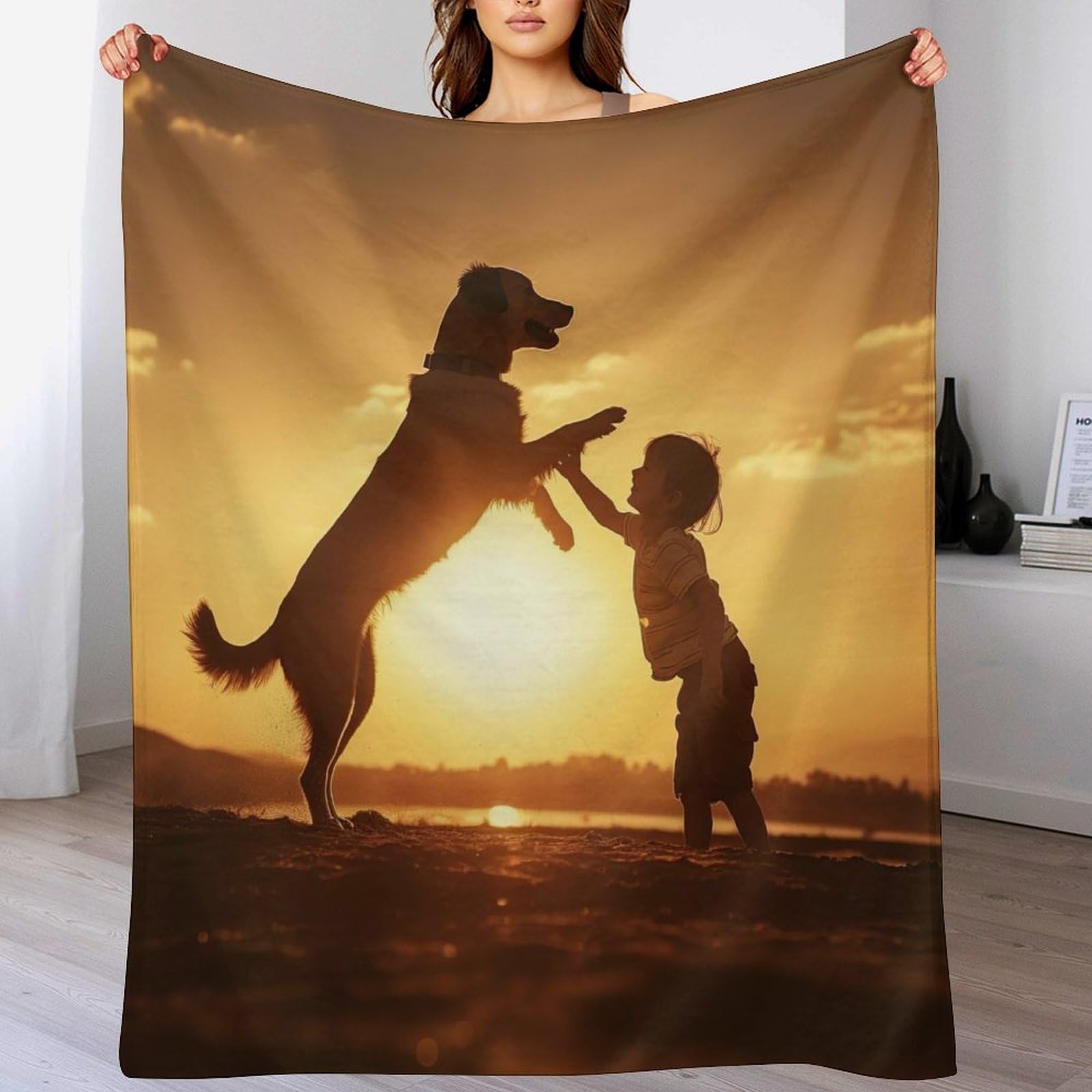 Couverture polaire chien protège canapé des poils en peluche flannel lit 150x200