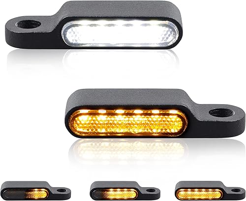 Señales direccionales universales LED para motocicleta, luces de marcador para manillar, luces delanteras de tamaño mini para motocicleta Cruiser