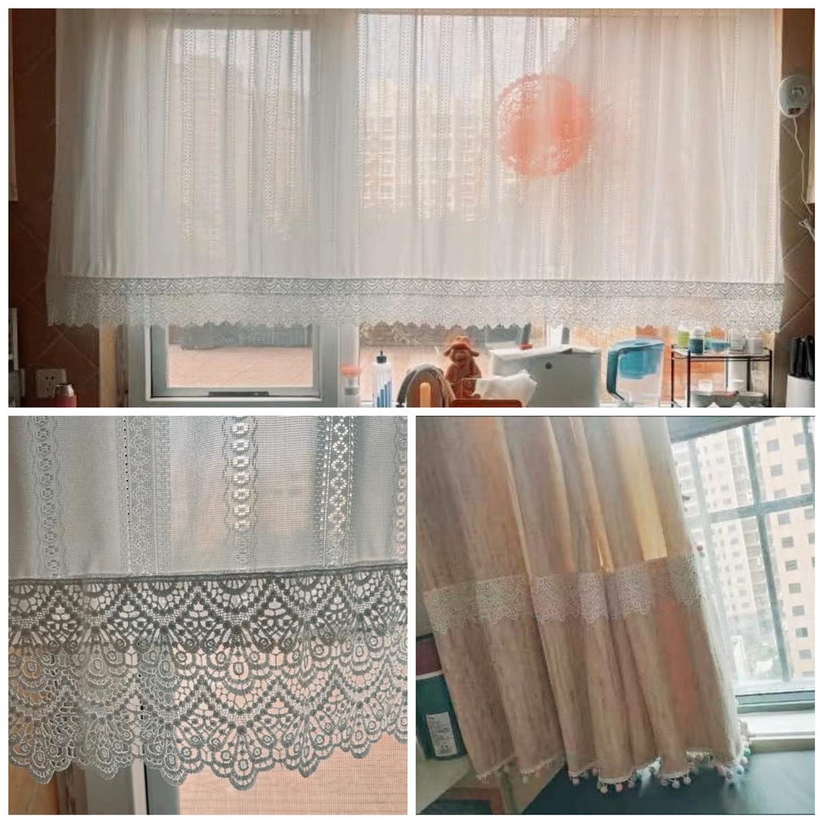 19 cm x 5 m Spitzenband Zierband Spitzenborte Meterware Dekoband (E) | Häkelband Spitzenlitze Stickborte Stoffbordüre Wäschespitze Klöppelspitze Spitzenbordüre Bortenband für Nähen DIY Kleidung