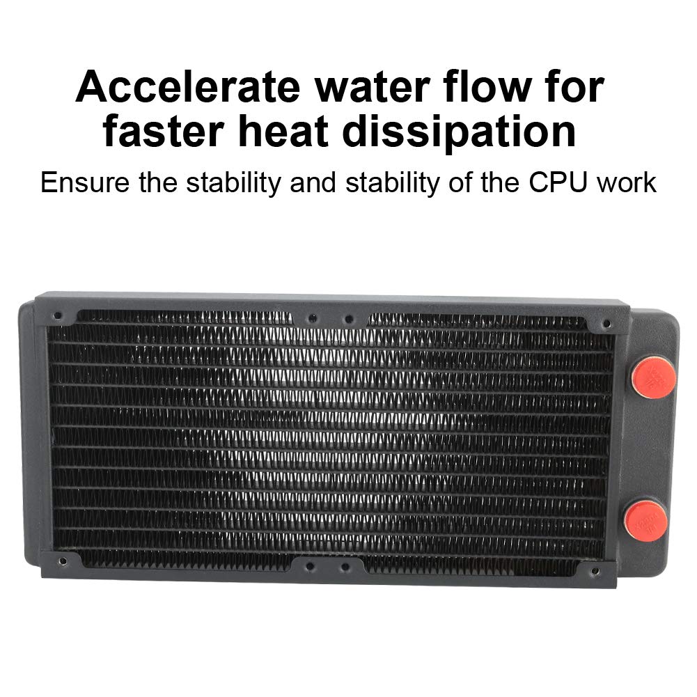 Radiatore in Rame per Raffreddamento Ad Acqua con Filettatura G1/4 per Computer con 12 per Un'efficiente Dissipazione del Calore per PC da Gioco, Design Durevole in Ottone e Acciaio