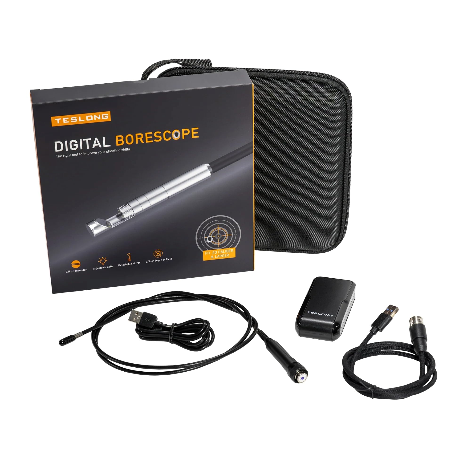 NTG150W camera di ispezione Borescopio flessibile per fucile con WI-FI da 45 POLLICI CON ADATTATORE WI-FI ISPEZIONE PORTATILE DELLA CANNA DELL'ARMA CON USB WIFI PER IOS, ANDROID, PC E OSX
