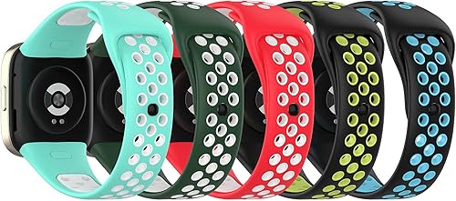 FitTurn Paquete de 5 correas de reloj compatibles con Xiaomi Redmi Watch 3Mi Watch Lite 3, correas de orificios de ventilación de dos colores, FitTurn Paquete de 5 correas de reloj compatibles con Xiaomi Redmi Watch 3Mi Watch Lite 3, correas de orificios de ventilación de dos colores,