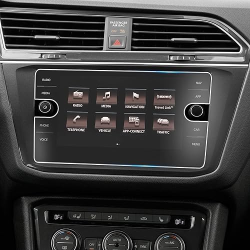 TTCR-II Compatible con Volkswagen Arteon 2019-2024 Atlas Protector de pantalla Tiguan 2018-2024 y Golf GTI 2018-2021, película protectora de vidrio