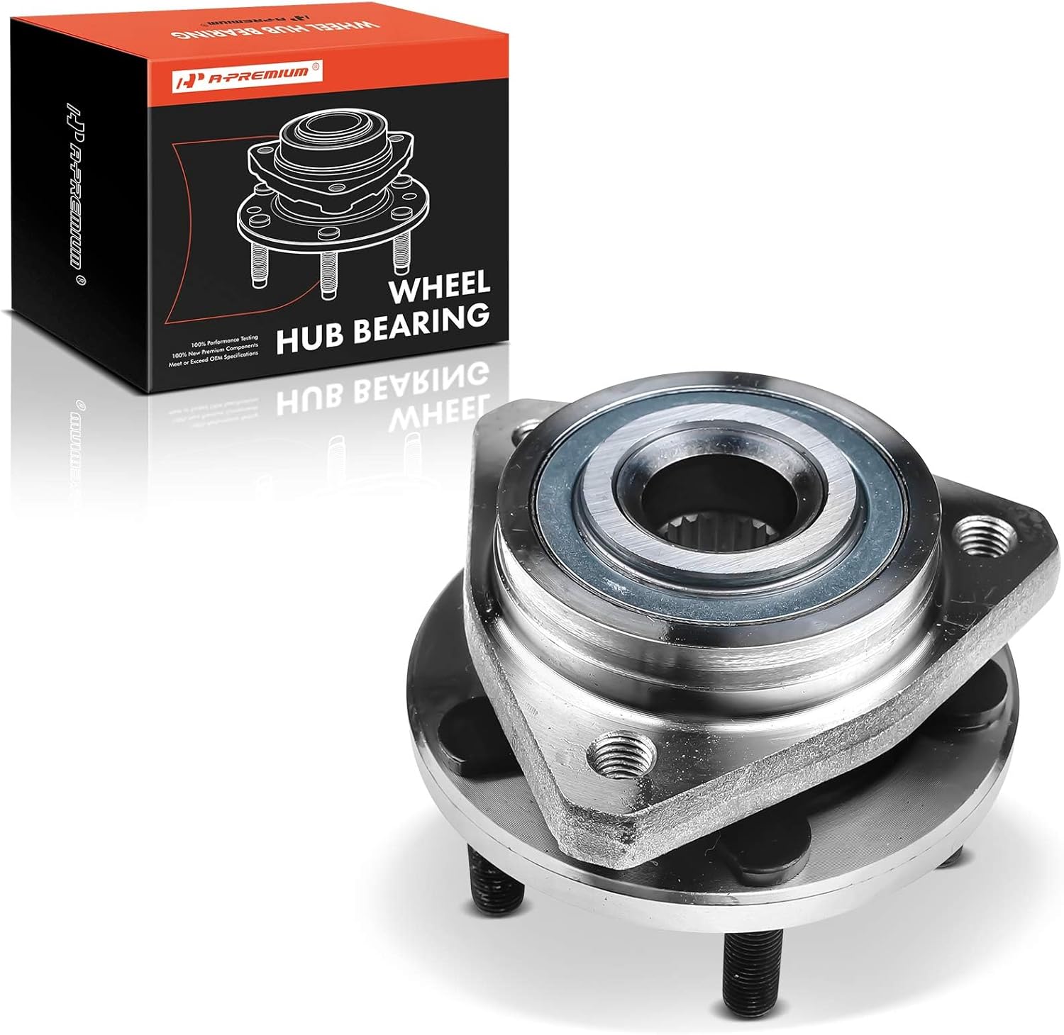 A-Premium Front Wheel Bearing and Hub Assembly with 5-Lug Compatible with Chrysler Sebring 1996-2006, Cirrus 1995-2000, Dodge Stratus 1995-2006, Plymouth Breeze 1996-2000