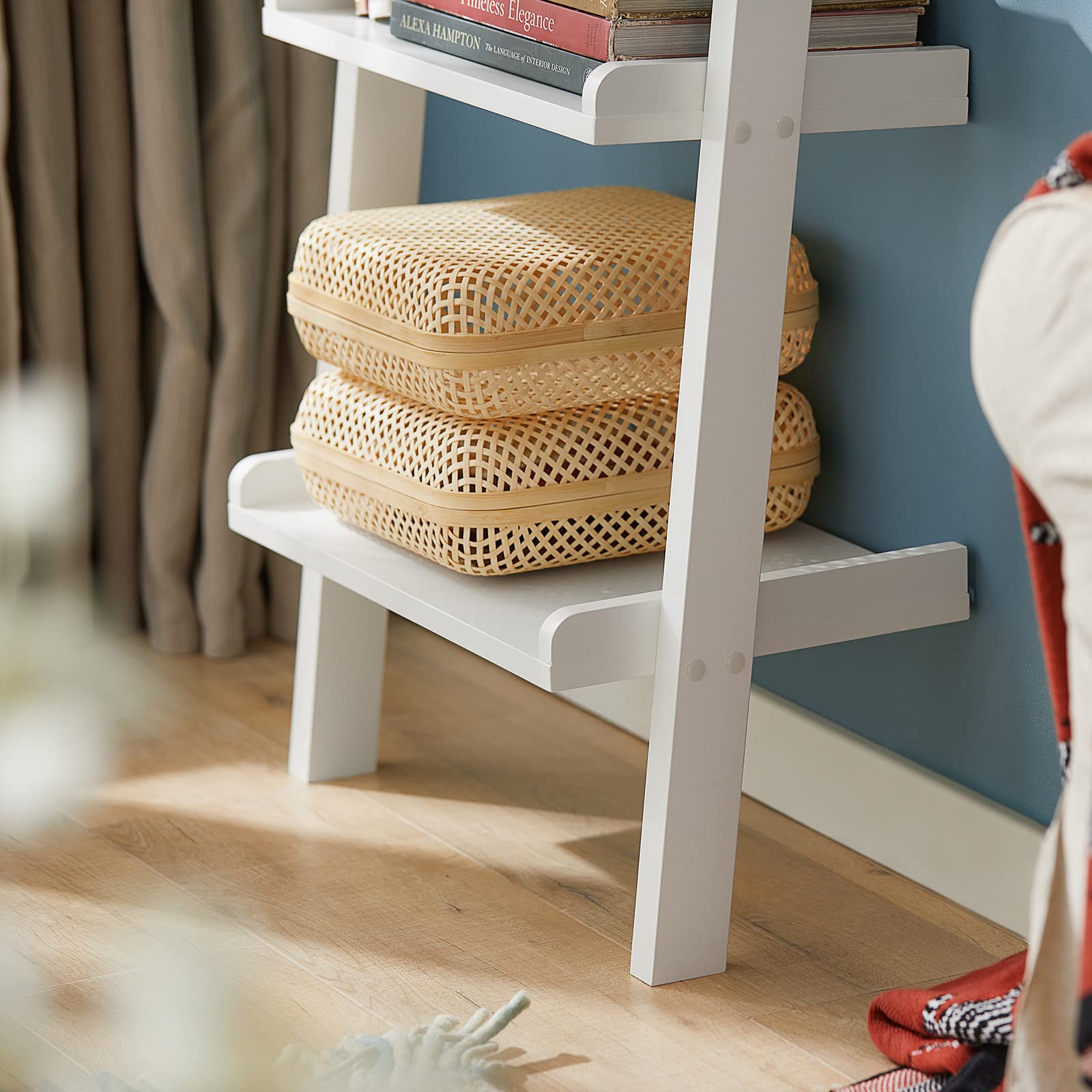 SoBuy Scaffale a scala bagno Libreria a scala angoliera bianco (FRG17-W)