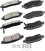 Vista 1 de cciyu D1094 D1100 Kit de pastillas de freno de cerámica delanteras y traseras, 8 piezas para Nissan Frontier 2005-2018, 2005-2015 para Nissan
