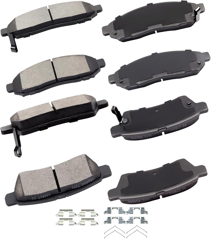 Pastilhas de freio cerâmicas cciyu D1094 D1100 para Nissan Frontier, Xterra e Suzuki Equator – Kit com 8 unidades