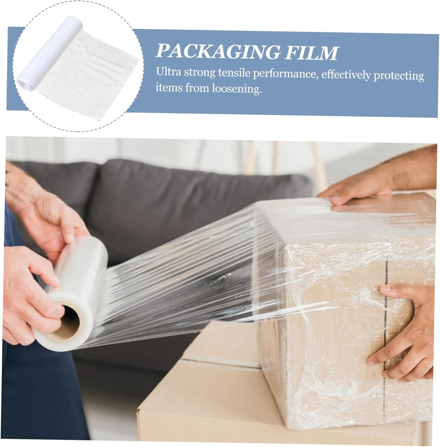 Stretch Wrap Film Roll Wide Heavy Duty Shrink Wrap for Industrial Packing for Pallets Furniture and Moving Supplies