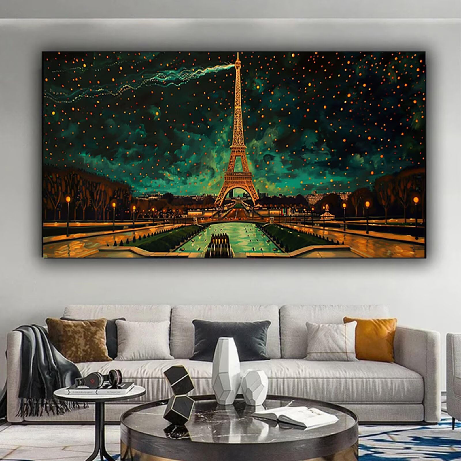 Malen nach Zahlen Kinder Landschaft, Malen Nach Zahlen Erwachsene Geschenke Home Wand Dekor Bastelset, Malen nach Zahlen Eiffelturm | Malen nach Zahlen Ohne Rahmen (60x120cm) Bastelset Erwachsene X-Z