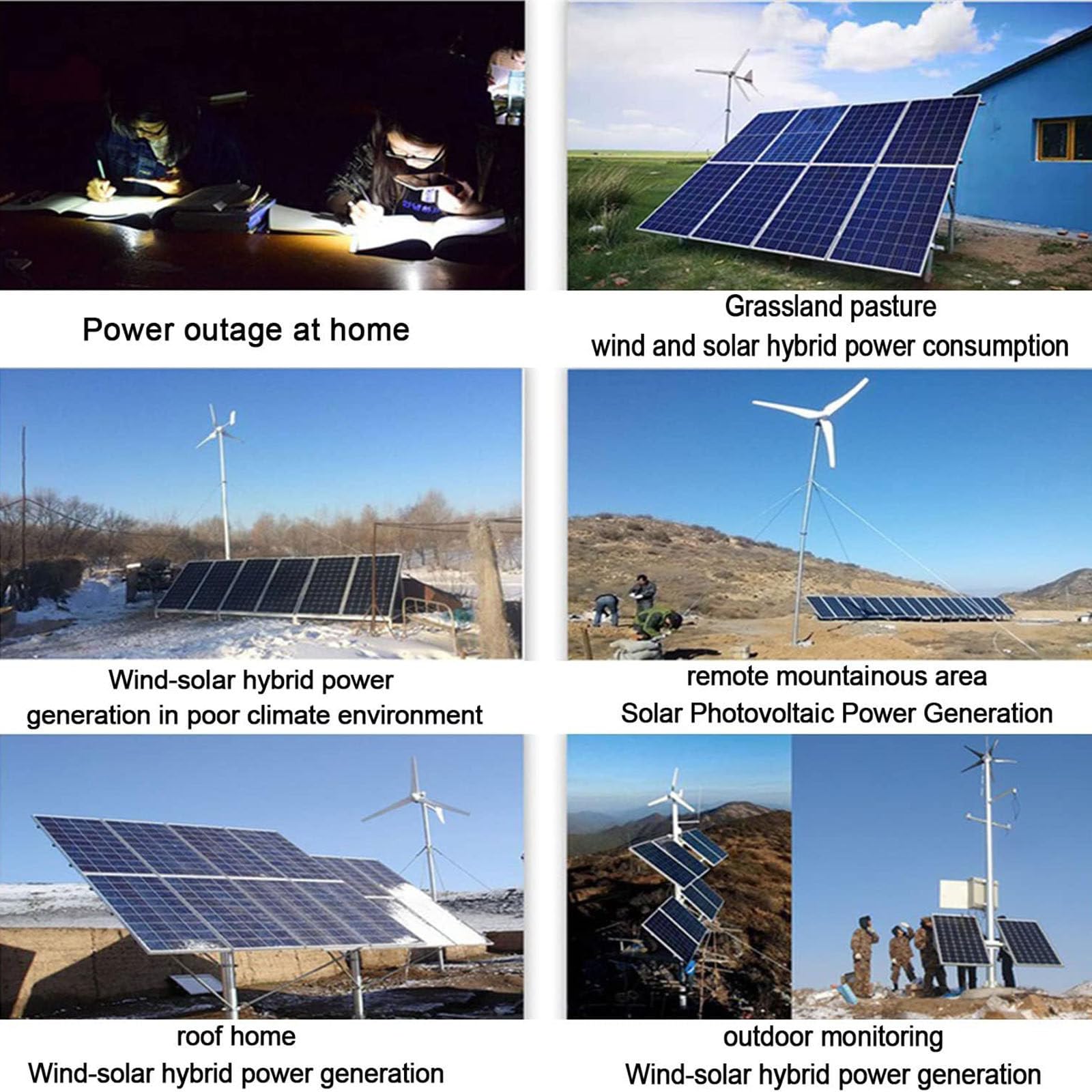 Controlador de Carga Híbrido Solar Eólico,Regulador Inteligente de Accesorios de Energía Eólica Solar,Regulador Inteligente Digital,para LiFePO4,Batería Inundada y de Litio,12000W/12V