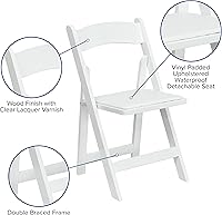 Vista 10 de Flash Furniture HERCULES Series - Silla plegable de madera blanca con asiento acolchado de vinilo