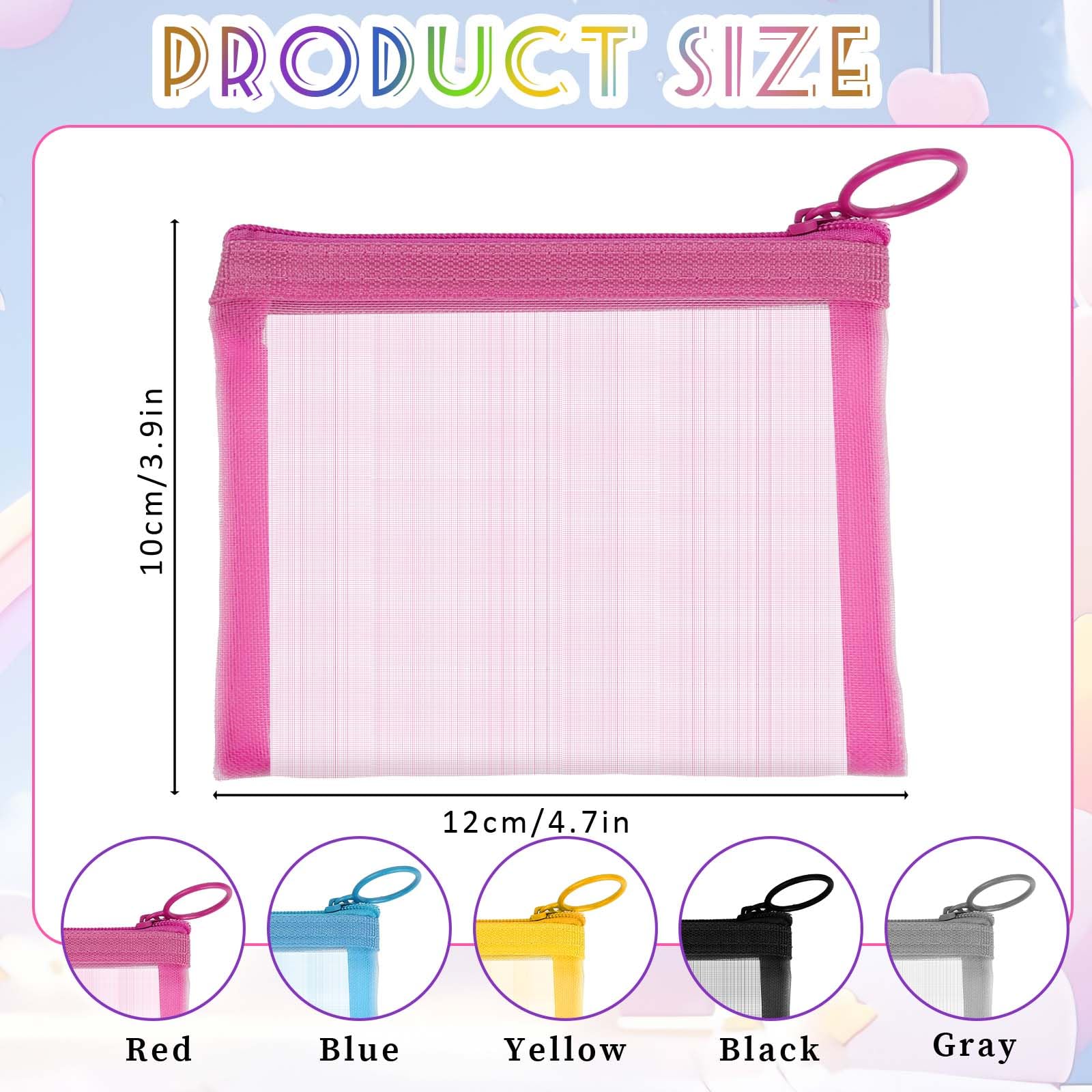 5 Pcs Mini Zipper Mesh Bags - Image 2