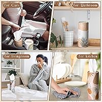 Vista 5 de Outus 12 soportes para cilindros de pañuelos de automóvil con 3 capas de pañuelos faciales a granel negro y blanco redondo para pañuelos, cajas