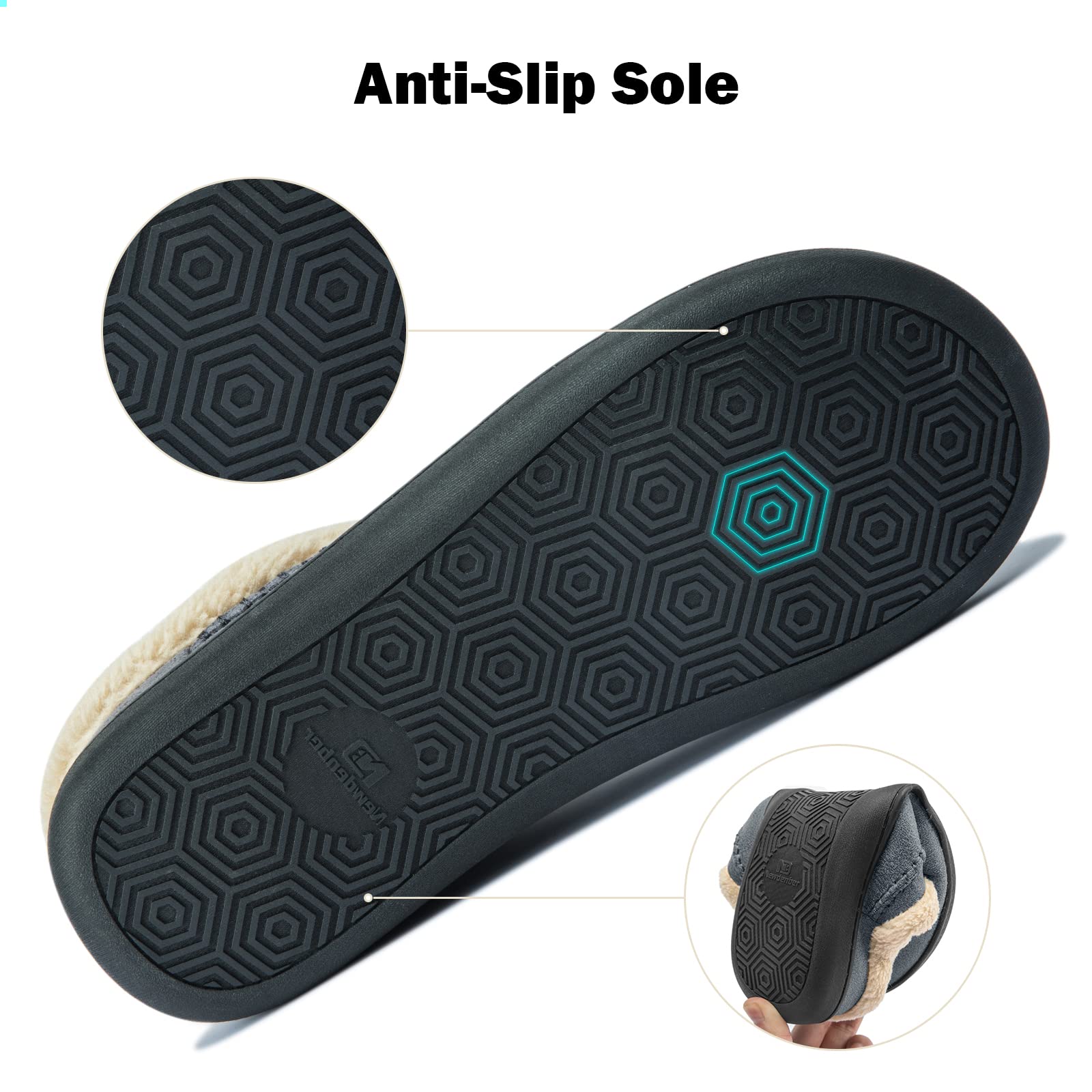 Miqieer Pantofole da Casa Uomo Invernali Calde Pantofole Memory Foam Ciabatte con Suola di Gomma Antiscivolo Interno Esterno