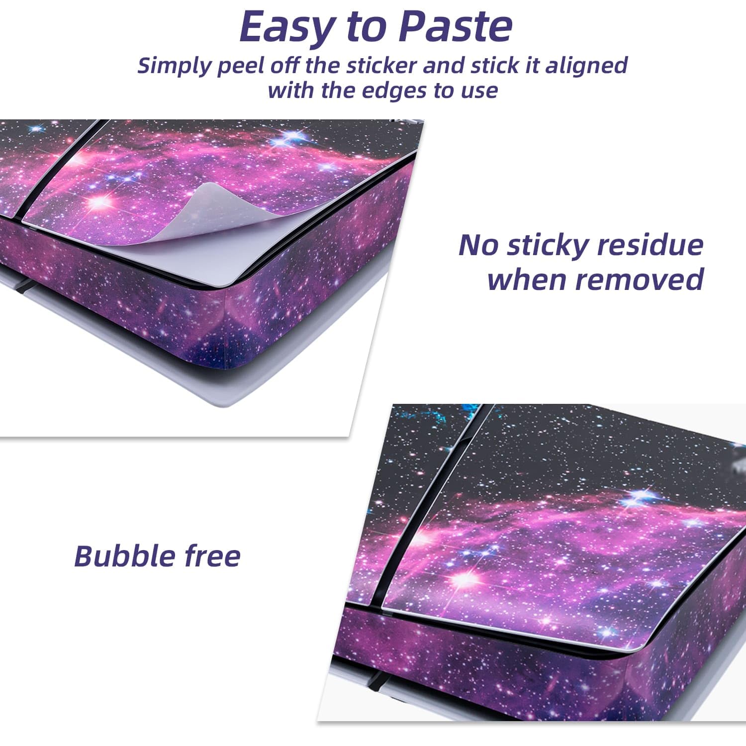 Mcbazel Calcomanías de la Serie Pattern Pegatinas de Vinilo Solo para PS5 Slim Disc Edition - Galaxy