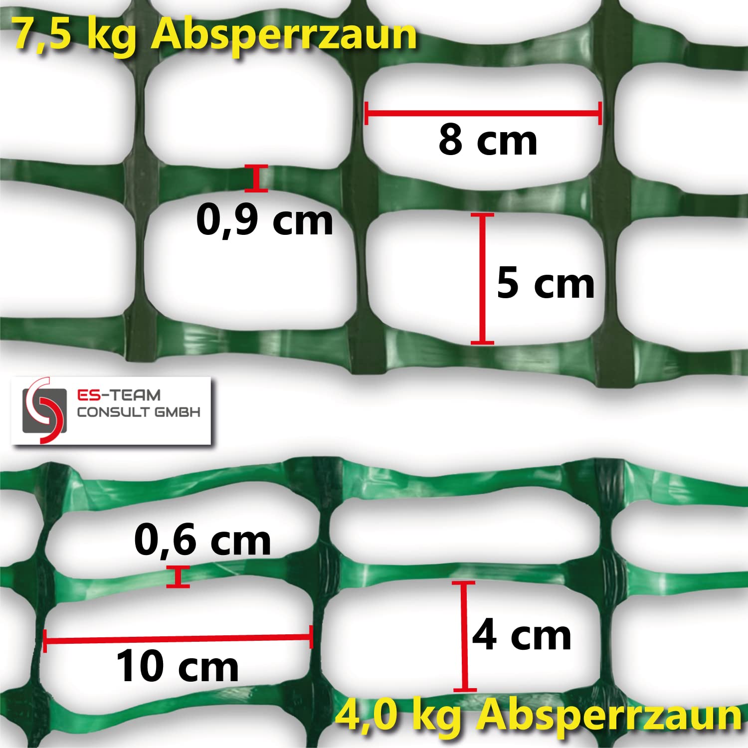 Fangzaun UvV SOLIDO Warnzaun Absperrnetz Bauzaun Kunststoff Rolle 50 x 1m | 7,5kg pro Rolle (Grün)