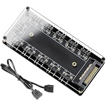 Computer Accessories, Hardware, RGB Light PC Cooling System, Gaming Hardware Light Strip Management, Fan Light Controller, RGB Setup, PC Hub for Computer System, Black