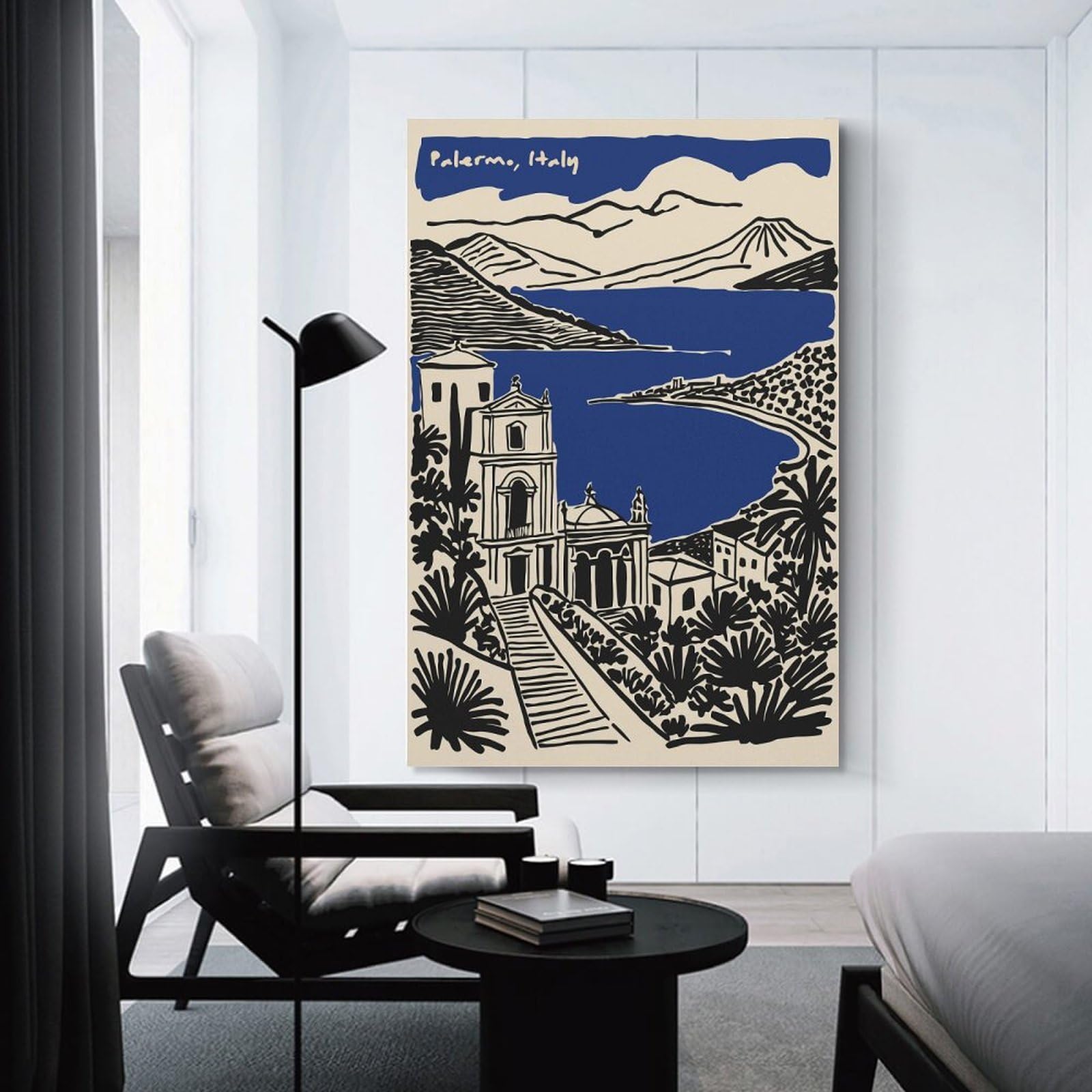Junmoney Decorative Canvas Print Palermo, Italy Travel, 20x30inch(50x75cm), for Office, Study Or Home Workspace, Decorative Artwork for Productive Spaces