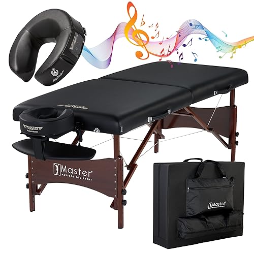Master Massage Newport - Mesa de masaje de 30 pulgadas, paquete de cama de belleza con cojín extra MusicMaster Universal/Cresenct Sound Face Cradle