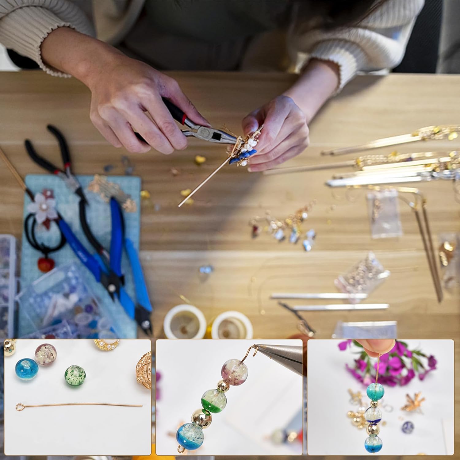 150pcs Silver Filled Eye Pins Non Tarnish Craft Earring Bracelet Jewelry Making Accessories Supplies (30mm (1.18in), Silver-Eye Pin) - Image 5