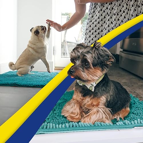 Vista 120 de Muddy Mat® - Tapete de microfibra superabsorbente para mascotas, antideslizante y lavable, de felpilla, secado rápido, para entrada
