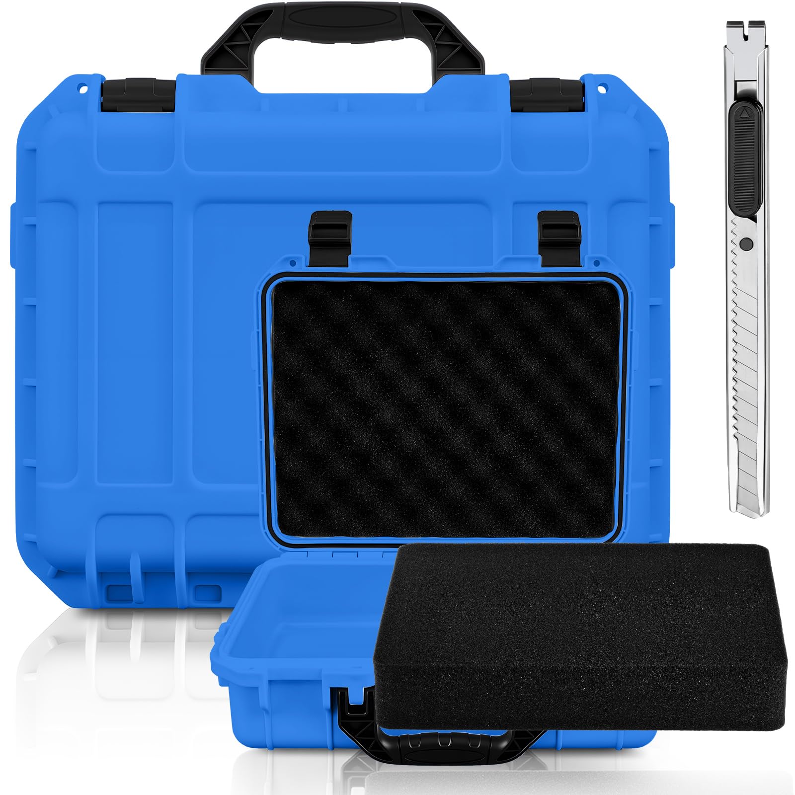 Relaxweex 16.3 x 12.4 x 6.5 Inch Hard Case, Grid Shell, Blue