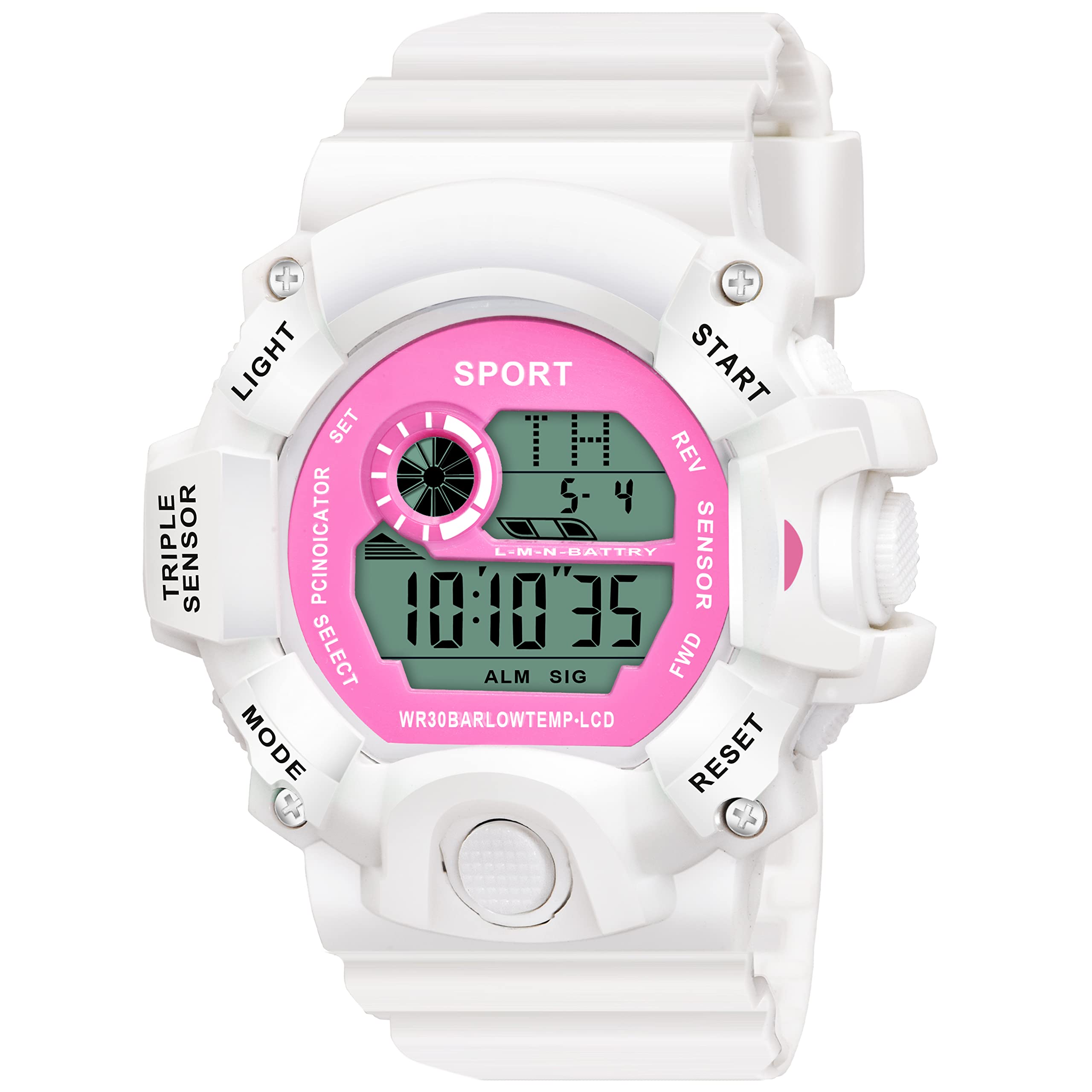 Acnos Polyurethane Premium Brand-A Digital Watch Shockproof Multi-Functional Automatic Pink Dial White Color Strap Waterproof Digital Sports Watches For Mens Kids Watch For Boys-Watches For Men (B09MJ2H2SH) Amazon Price History, Amazon Price Tracker