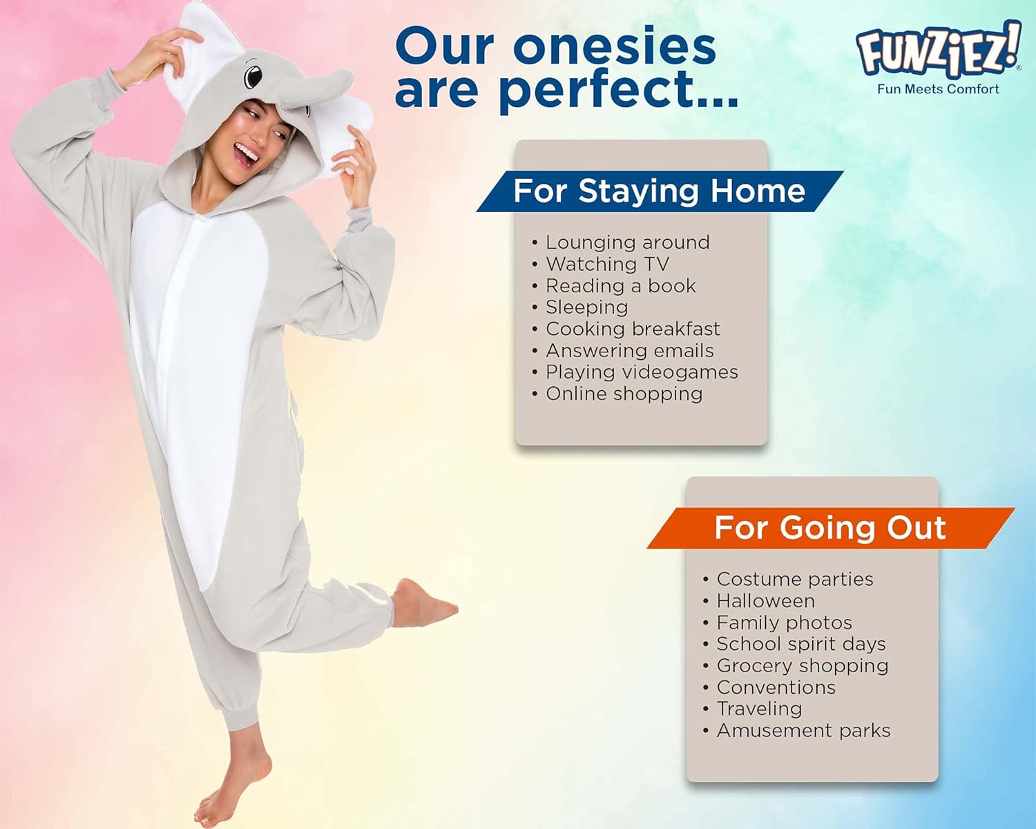 Miniatura 5 de Adult Onesie Halloween Costume - Animal and Sea Creature - Plush One Piece Cosplay Suit for Adults, Women and Men FUNZIEZ!