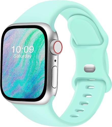 Miniatura 36 de Paquete de correas deportivas compatibles con Apple Watch de 38, 40, 41, 42, 44, 45 y 49 mm, unisex, correa de silicona suave de accesorio para