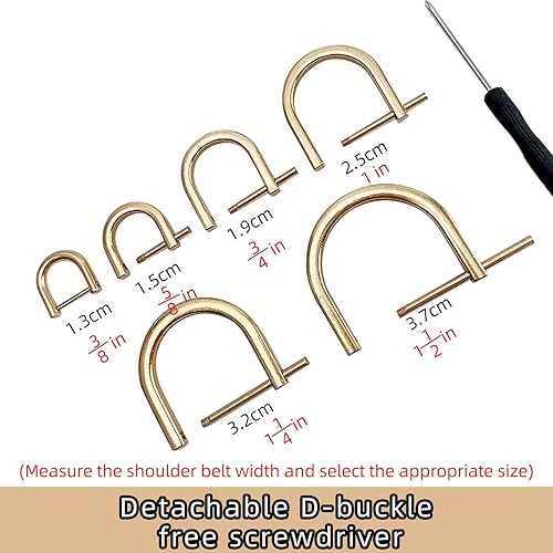 Miniatura 2 de 4 anillos en D con tornillo de cierre de repuesto para llave de grillete en forma de U, soporte de anillos D, herradura, de cuero, para manualidades