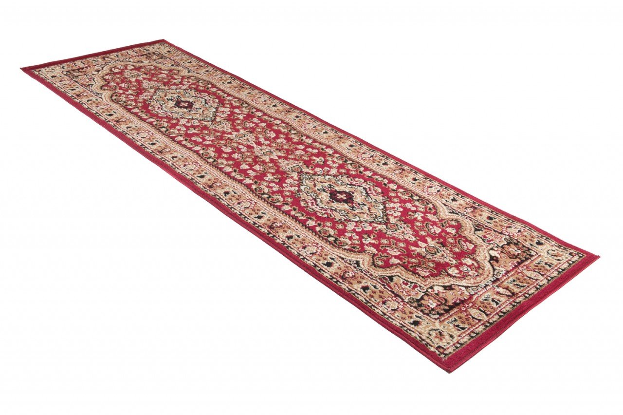 TAPISO Atlas Tappeto Passatoia Camera Corridoio Salotto Soggiorno Tradizionale Rosso Vino Beige Classico Orientale 70 x 200 cm