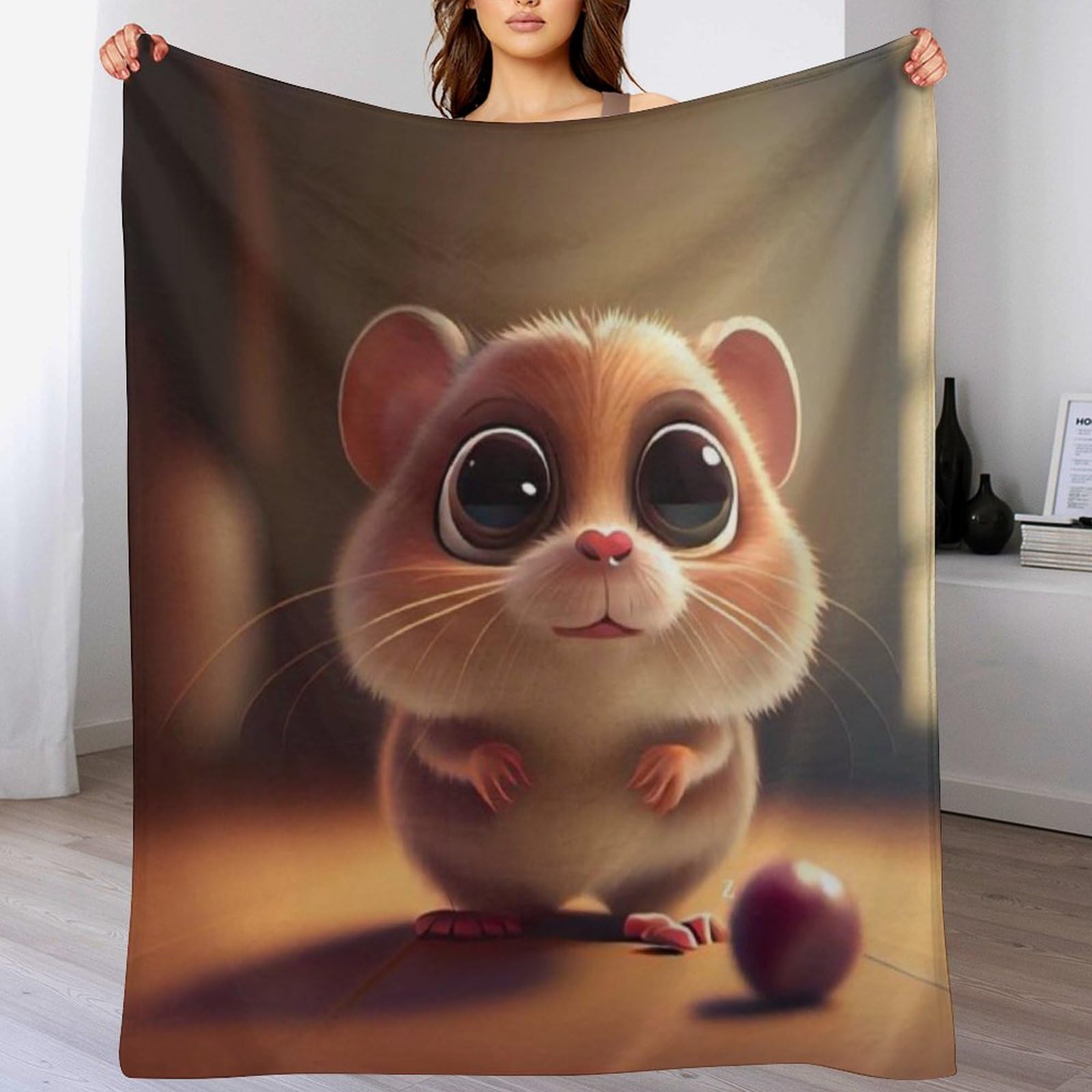 Manta de franela con ratón para sofá y dormitorio 130x180 cm