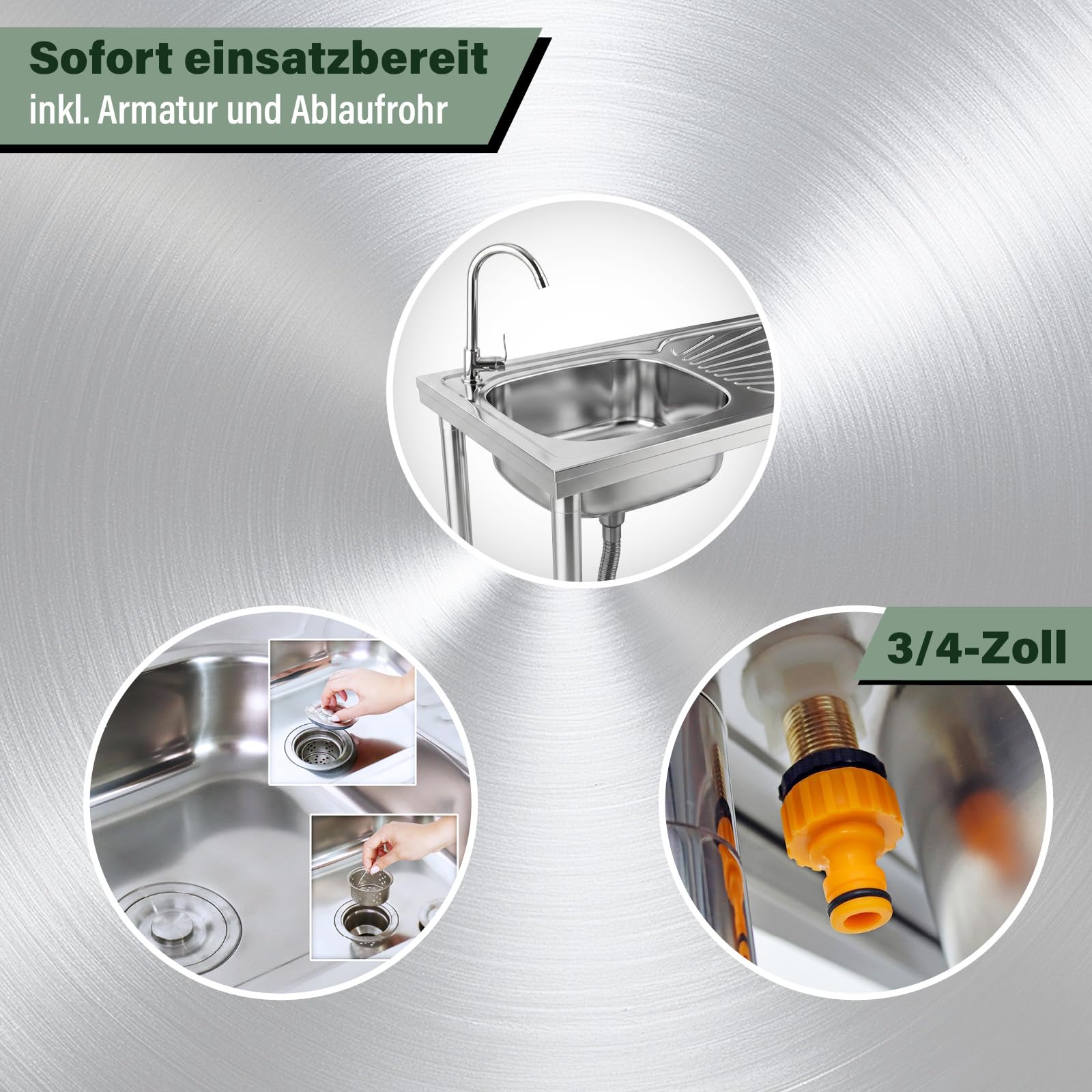 Edelstahl-Multi-Waschtisch FIX FIXKRAFT Outdoor
