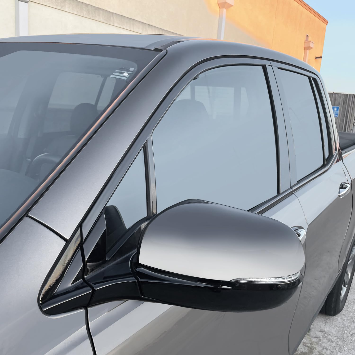BOGAR TECH DESIGNS Side RRF12 Window Chrome Delete Overlay Fits Honda Ridgeline 2017 2025 Gloss Black